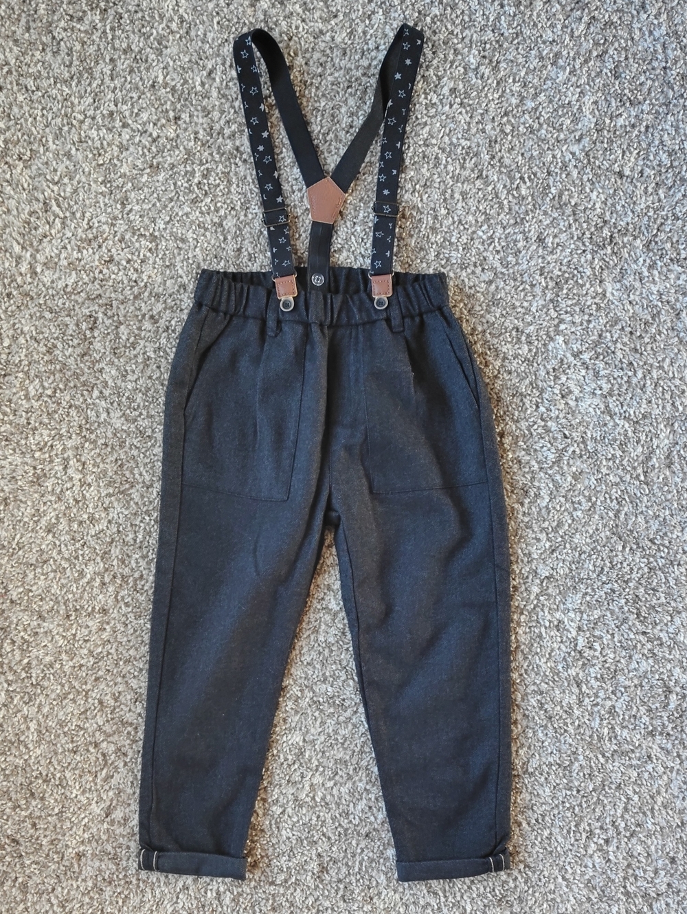 Zara Dark Gray Kids Suspender Overalls - 4/5
